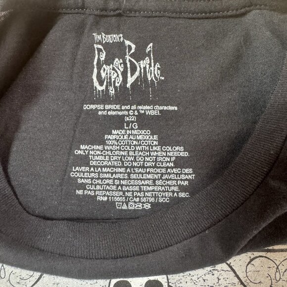 Tim Burton's Corpse Bride Tarot Card T-Shirt Black LARGE New - Picture 6 of 6
